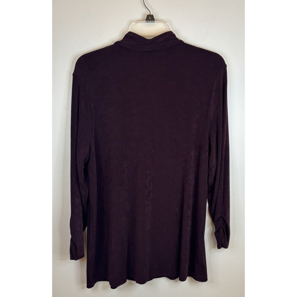 CHICO'S Travelers Dark Mulberry One Button Jacket 2 Large 12/14 Cardigan - Picture 4 of 12